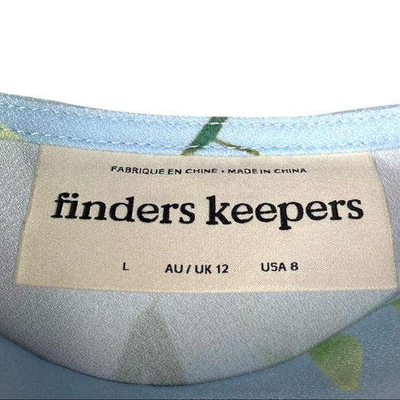 Finders Keepers CALYPSO MIDI DRESS size L US 8 blue with Allover fruit pattern - Picture 6 of 10